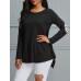 Back Button Split T-shirt