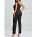 One Shoulder Ruffle Pencil Jumpsuit