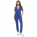 Irregular V-Neck Solid Color Jumpsuits