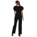 Wide Legs Plain Ruffle Sleeve Women's Jumpsuits