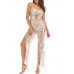 Side Split Backless Sequins Jumpsuits