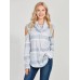 Print Hollow Print Stripe Long Sleeve T-shirt