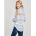 Print Hollow Print Stripe Long Sleeve T-shirt