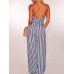 Front  Split Stripe Color Block Jumpsuit