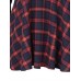 Irregual Plaid Print Stitching T-shirt