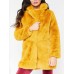 High Quality Pure Color Faux Fur Women's Overcoat