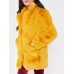 High Quality Pure Color Faux Fur Women's Overcoat