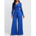 Plain Pleated Wide Legs Women's Jumpsuits