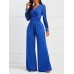 Plain Pleated Wide Legs Women's Jumpsuits