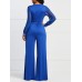 Plain Pleated Wide Legs Women's Jumpsuits