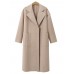 Notched Lapel Dual Pocket Belt Women's Long Overcoat