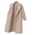 Notched Lapel Dual Pocket Belt Women's Long Overcoat