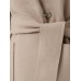 Notched Lapel Dual Pocket Belt Women's Long Overcoat