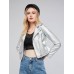 Punk Style Zipper Up Notch Neck Women's PU Jacket