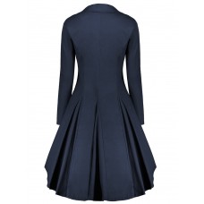 Plain Asymmetric Mid-Length Women's Coat