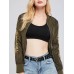 Stand Collar Embroidery Short Women's Jacket