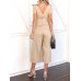 Women's Fashion V-neck Short Sleeve Casual Jumpsuit