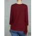 Patchwork Casual Scoop Loose Long Sleeve T-shirt