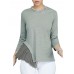 Patchwork Casual Scoop Loose Long Sleeve T-shirt