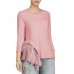 Patchwork Casual Scoop Loose Long Sleeve T-shirt