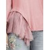 Patchwork Casual Scoop Loose Long Sleeve T-shirt