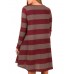 Curve Hem Women's Striped Long Sleeve T-shirt