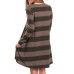 Curve Hem Women's Striped Long Sleeve T-shirt