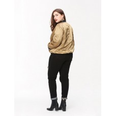 Plus Size Zip Stand Collar Women's Jacket