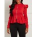 Flounced Sleeves Frill Hem Design Jacket