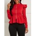 Flounced Sleeves Frill Hem Design Jacket