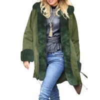 European-American Autumn and Winter with Cap Women's Cotton Coat