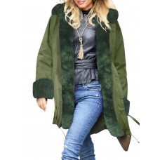 European-American Autumn and Winter with Cap Women's Cotton Coat