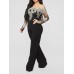 Lace Off The Should Wide Leg Jumpsuits