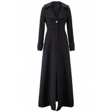 Slim Lapel Plain Long Coat